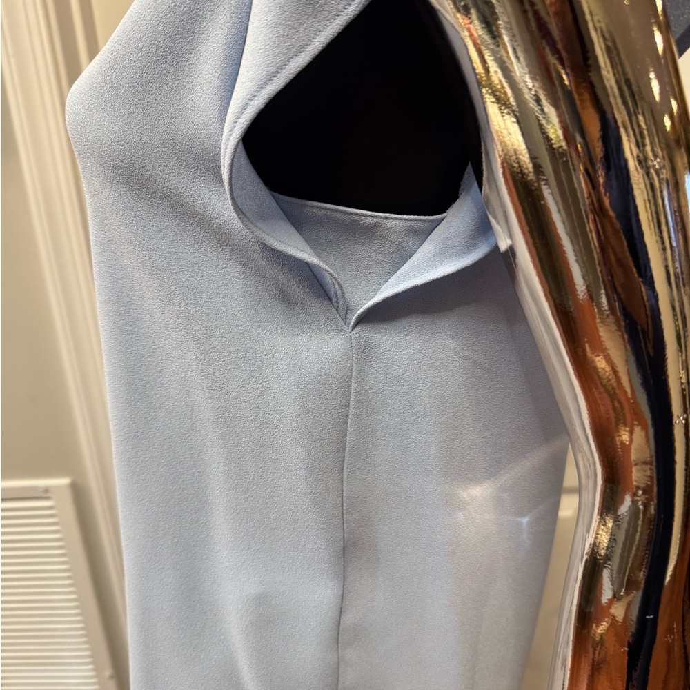 Zara Light Blue V-Neck Flutter Sleeve Blouse S - Picture 4 of 5